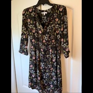 Black floral dress size S Petite